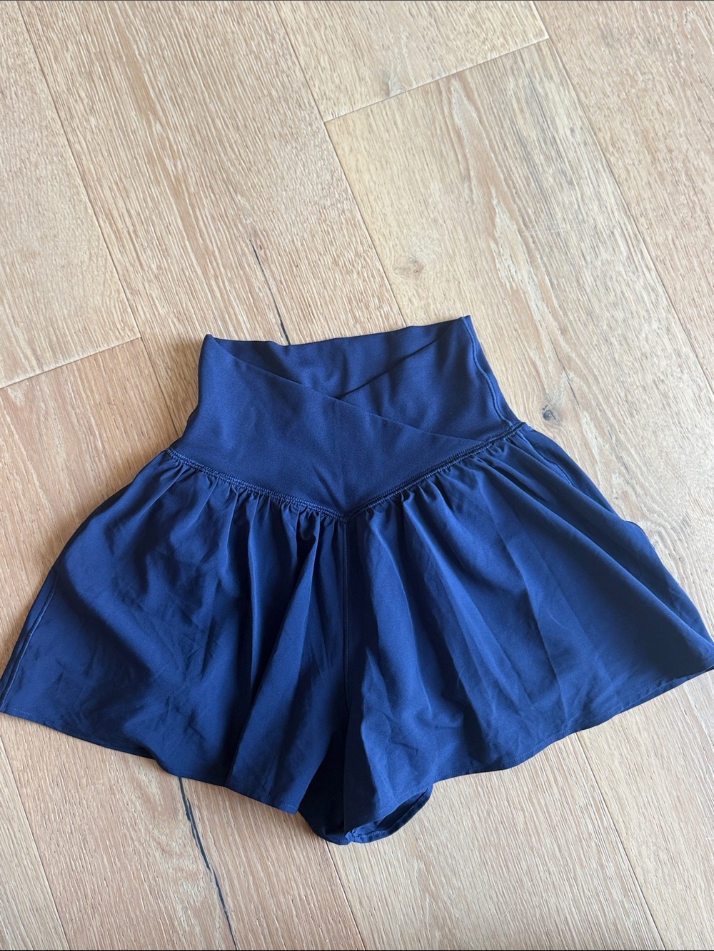 aerie Navy High-Waist Flared Skort